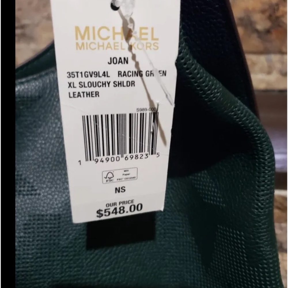 Michael Kors Joan XL Racing Green Hobo handbag. NWOT
